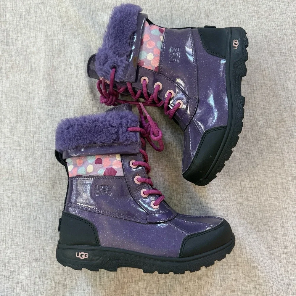 UGG Butte II Waterproof Snow Boots Kids Size 2 Shearling Lined Warm Winter
